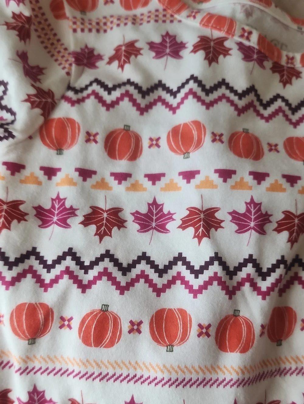 Sz XS/4 TCP Orange Solid & Pumpkin Print Long Sleeve Tee Set